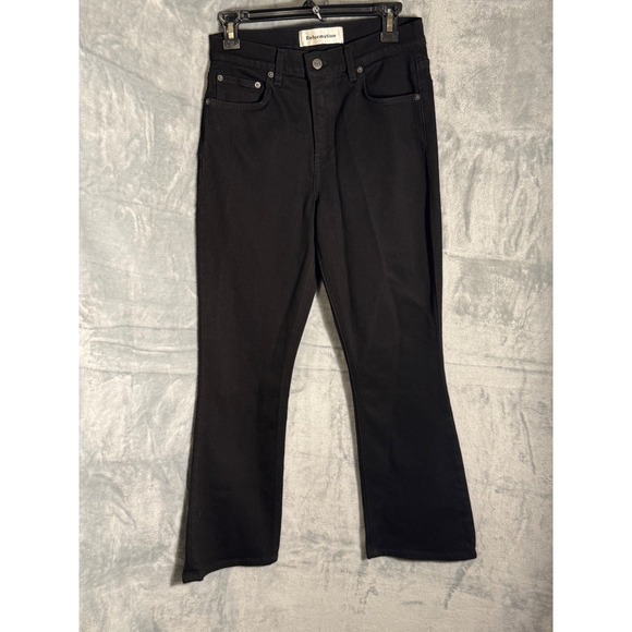 Reformation Denim - Reformation Black High Rise ankle flare jeans‎ Womens Size 28 Classic look